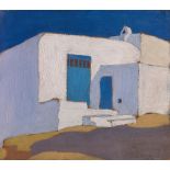 Polykleitos REGOS Greek, 1903-1984 Houses in Myconos oil on hardboard signed and dated 1925