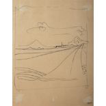 Stelios VOTSIS Cypriot, 1929-2012 landscape ink on paper signed lower right circa 1960