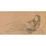 Nikiforos LYTRAS Greek, 1832 -1904 The sleeping lady pencil on paper signed lower right