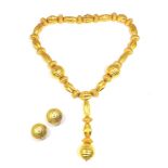 Ilias LALAOUNIS Greek Jeweller A Mycenaean inspired bead necklace and earclips 22 carat yellow
