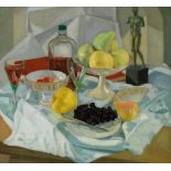 Pavlos KALIGAS Greek, 1883-1942 Still life with fruit oil on wood signed lower left