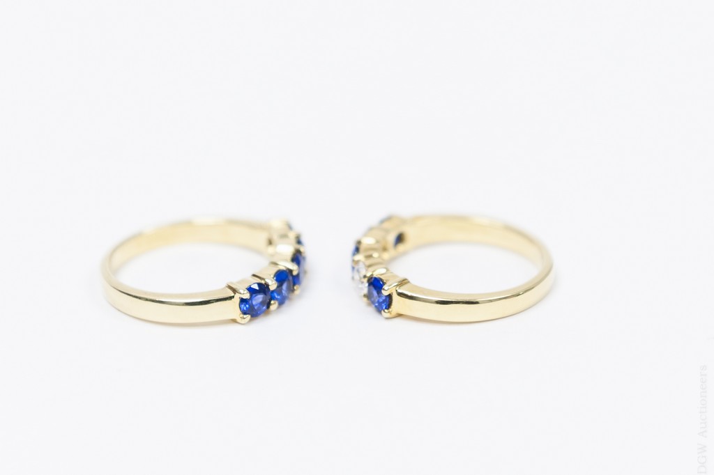 Diamond and Sapphire Ring Set. - Image 3 of 5