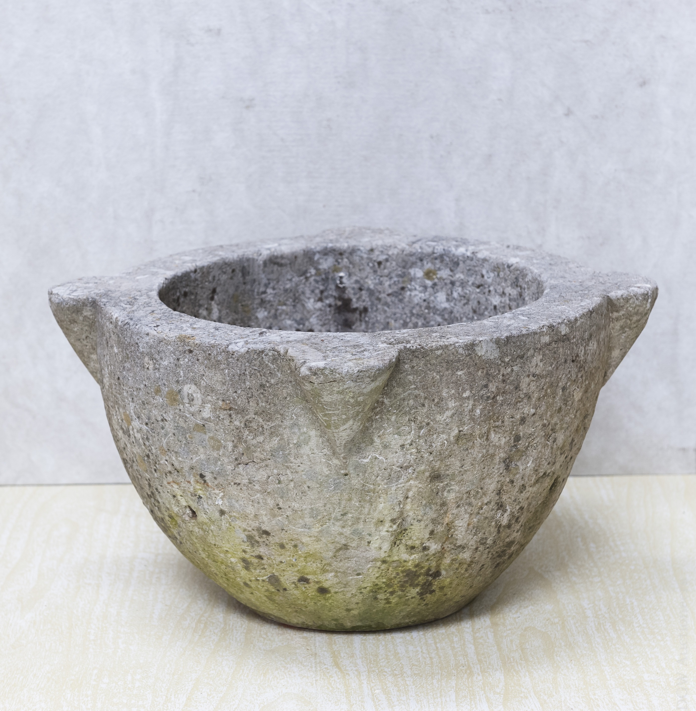 Carved Stone Mortar Bowl.
