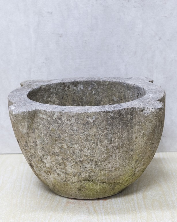 Carved Stone Mortar Bowl. - Image 2 of 7