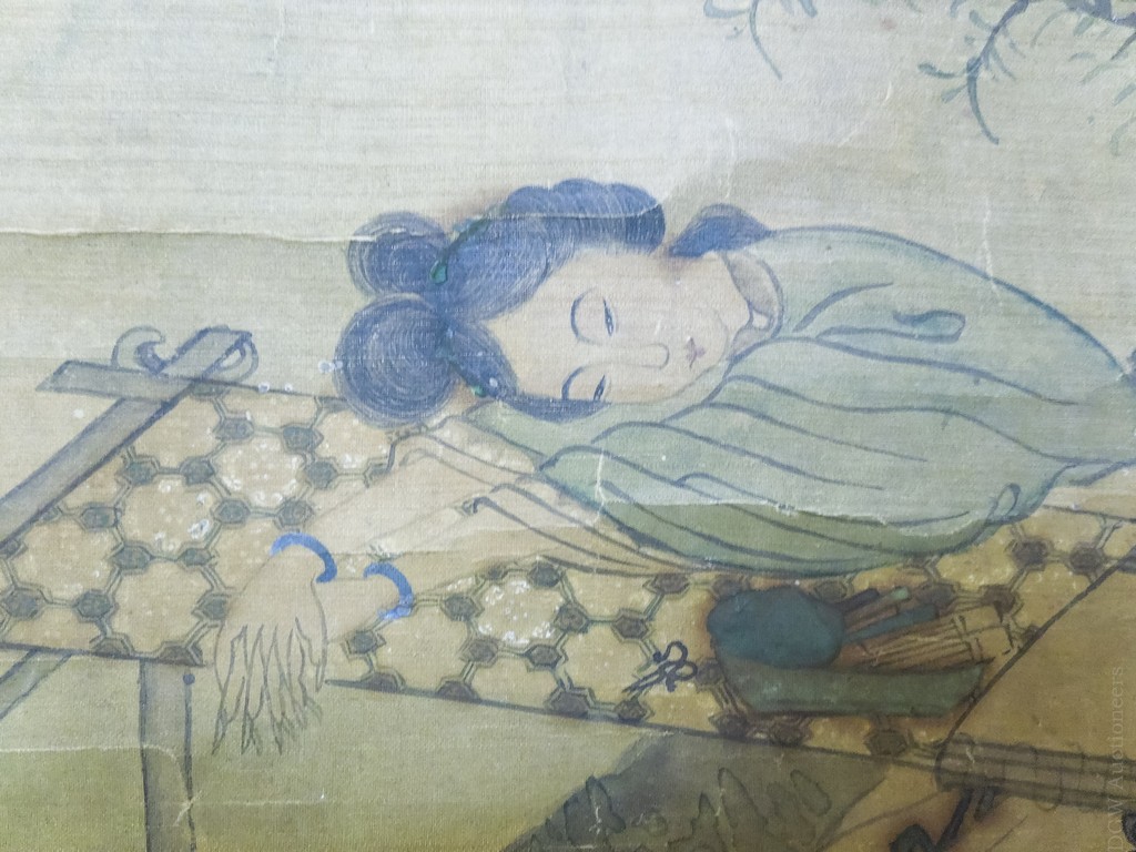 (3) Asian Hand Colored Scrolls. - Image 3 of 7