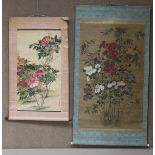 (2) Asian Hand Colored Scrolls.