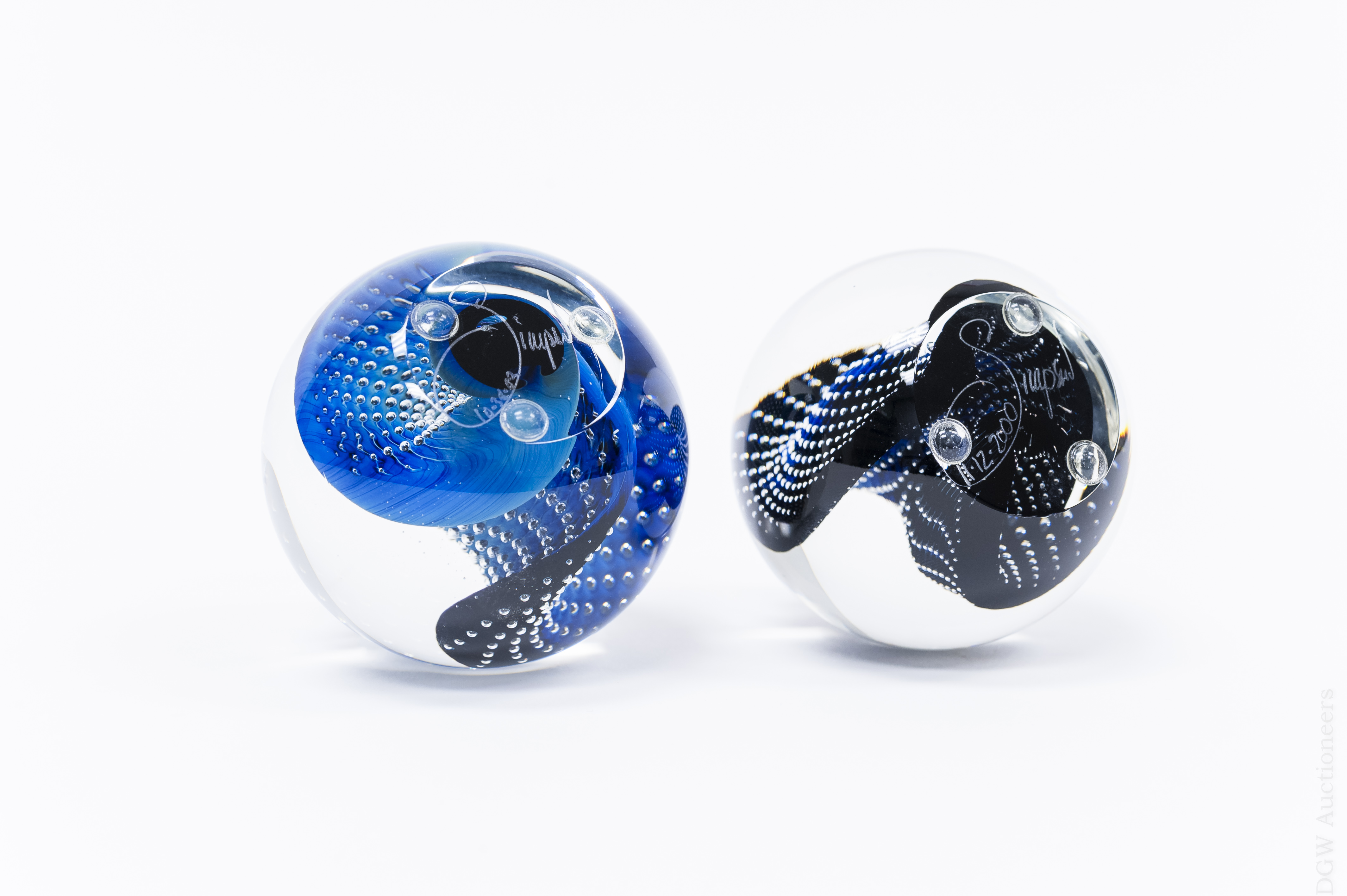 (2) Josh Simpson Iridescent Bubble Paperweights. - Image 3 of 8