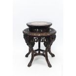 Chinese carved hardwood occasional table.