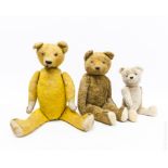 (3) Vintage Mohair Squeaker Teddy Bears.