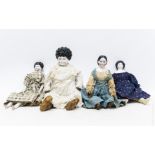 (4) Vintage Porcelain Head Dolls.