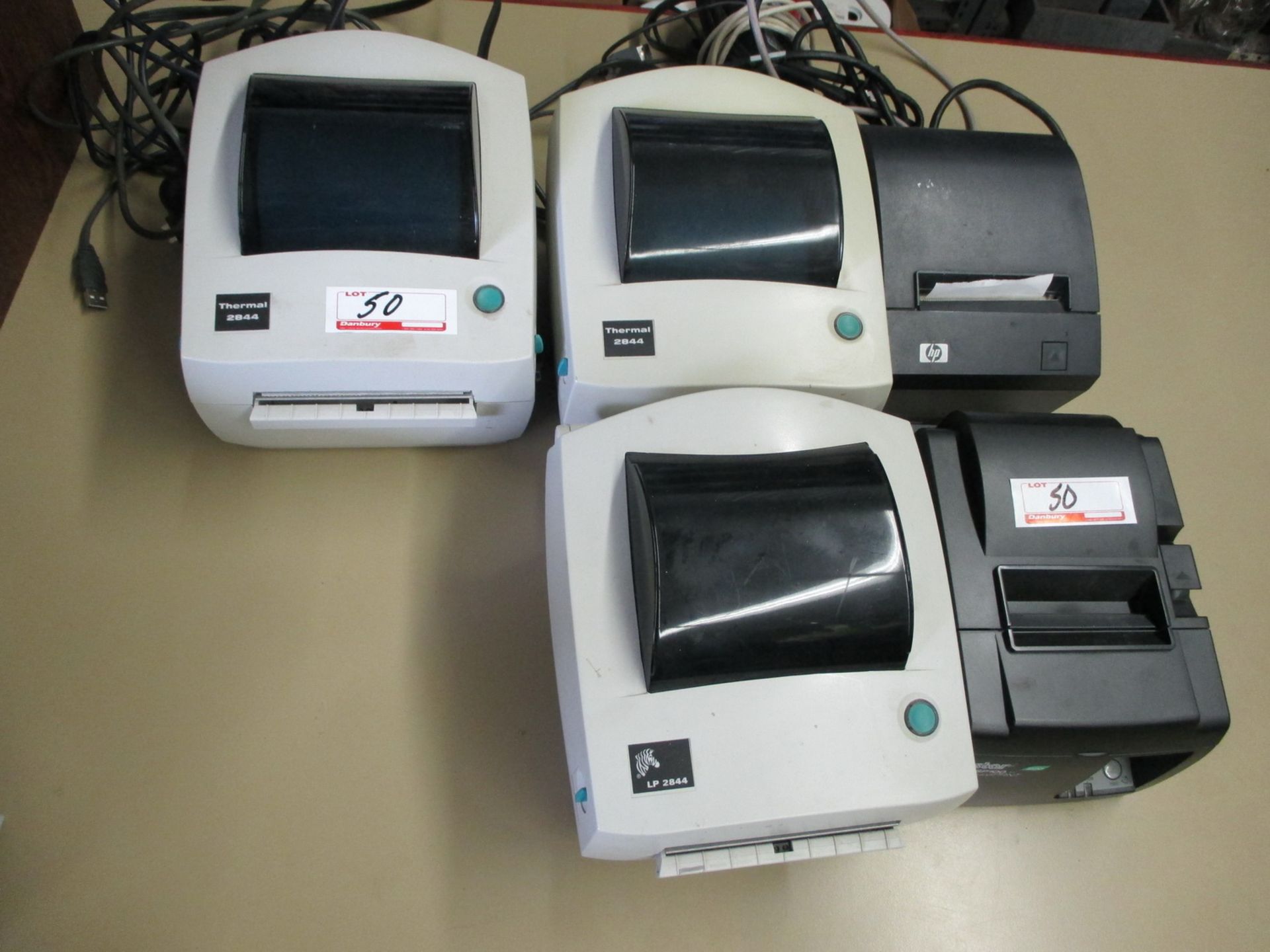 LOT ZEBRA 2844 + HP ASSTD PRINTERS