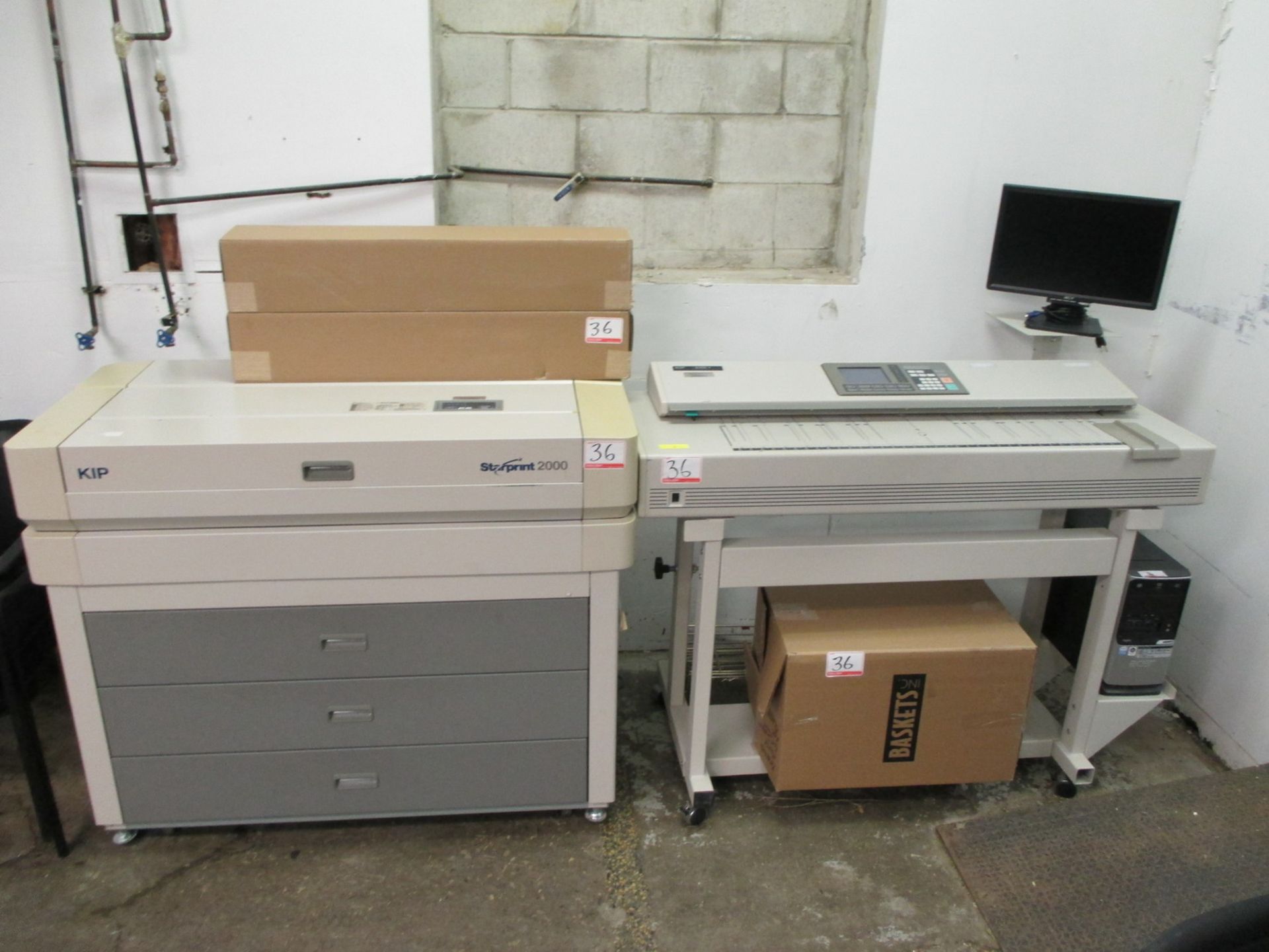 LOT - KIP MOD 2050 WIDE FORMAT IMAGE SCANNER C/W KIP STAR PRINT 2000-K66A WIDE FORMAT / BLUE PRINT