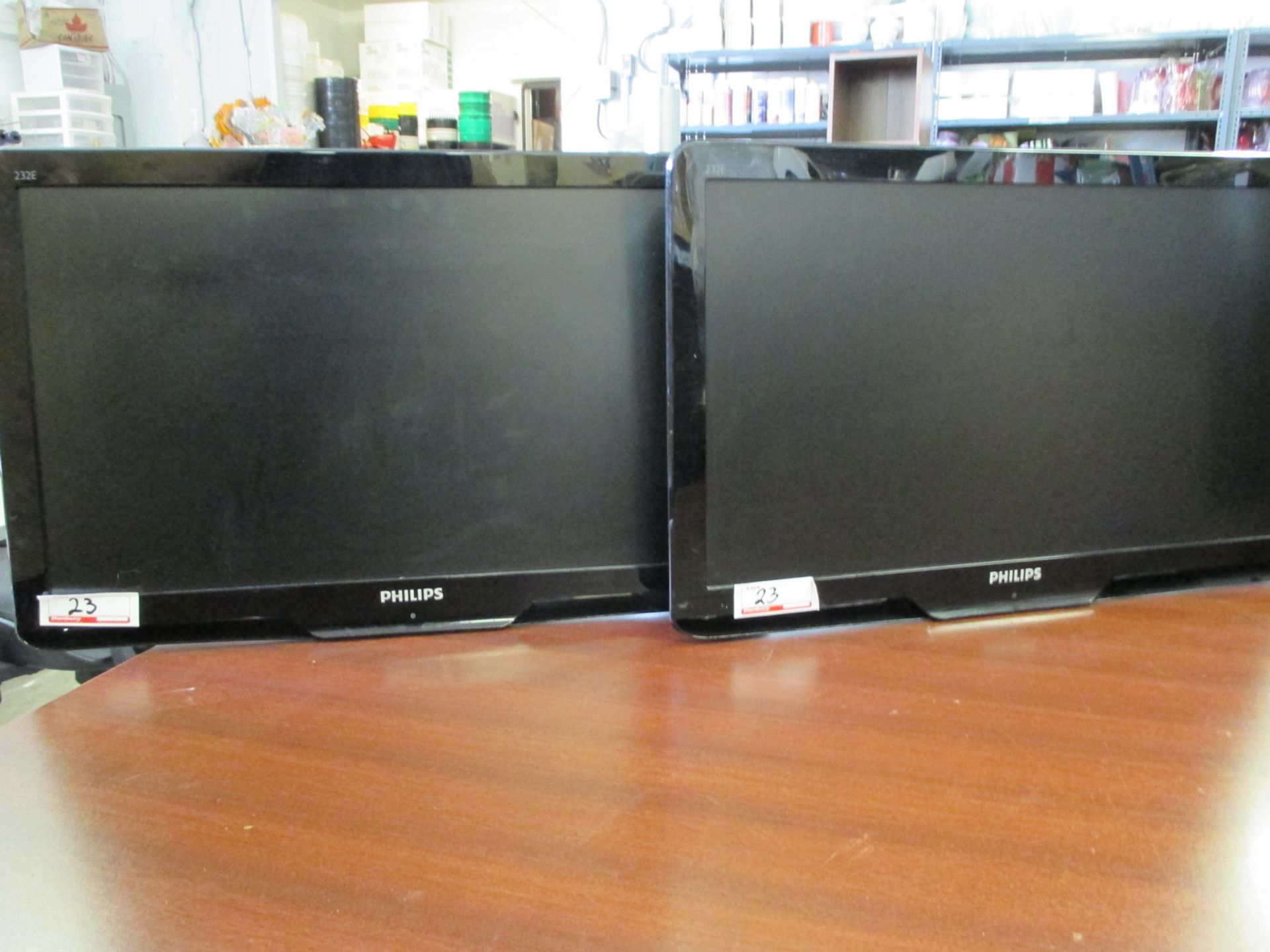 LOT OF 2 - PHILIPS 232E 22" LCD MONITORS W/ DUAL STAND