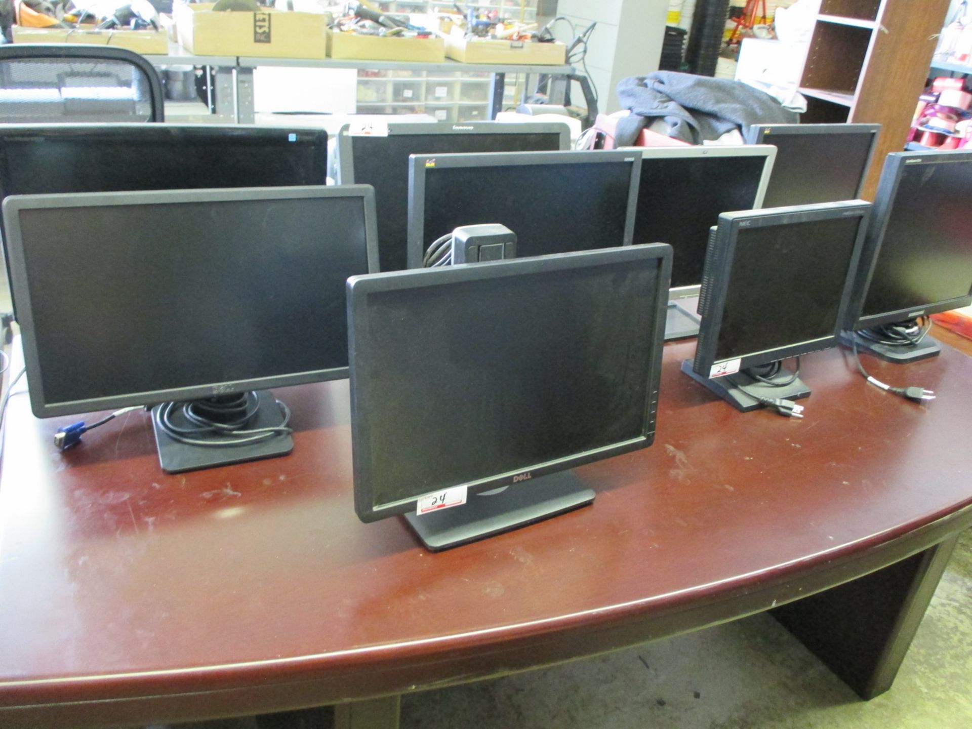 LOT OF 9 - ASSORTED LCD MONITORS - DELL, VIEWSONIC, & SAMSUNG