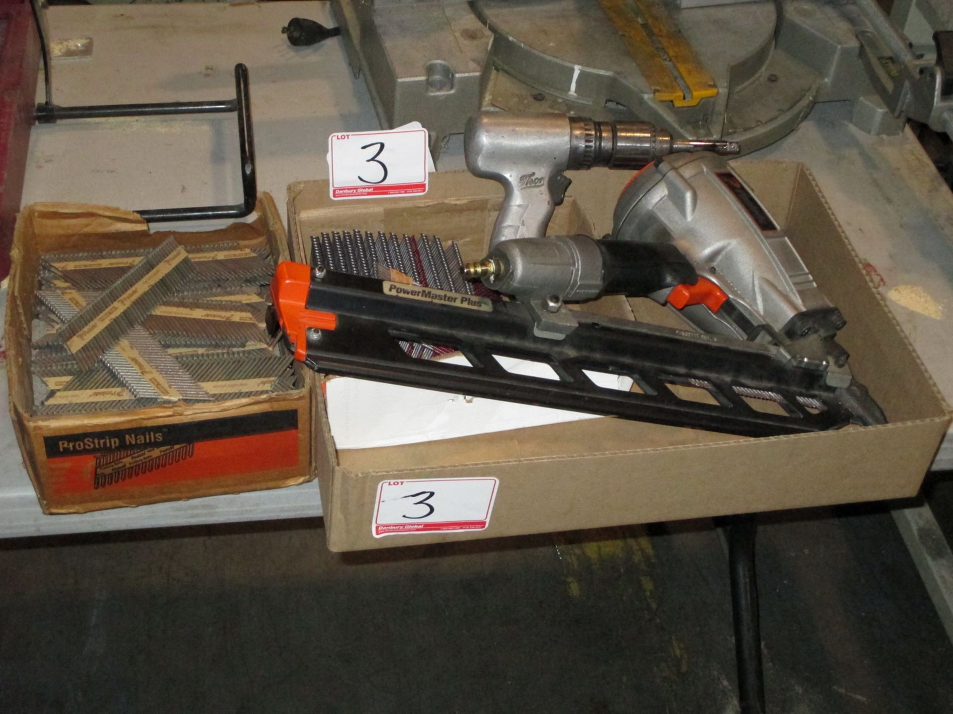 LOT - PASLODE + THOR PNUE NAILER + DRILL W/SUPPLIES