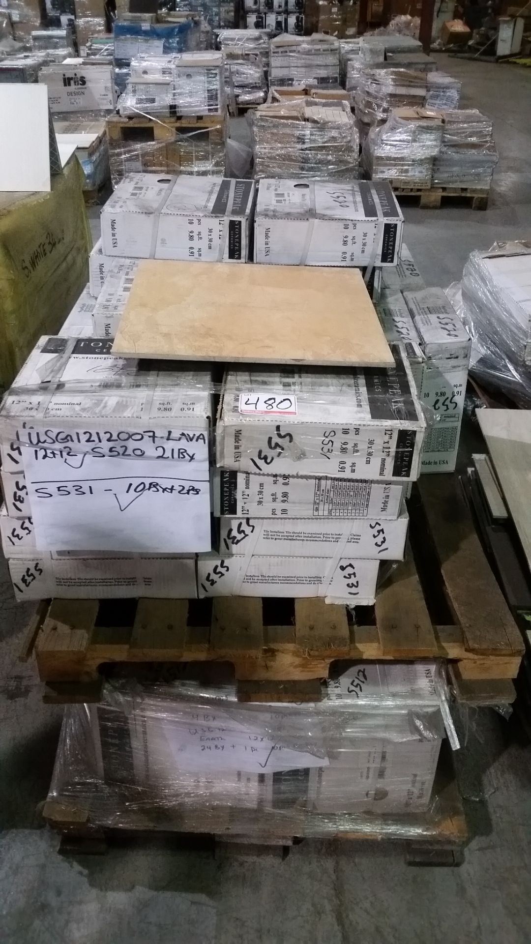 LOT - ASSORTED SKID OF TILES
