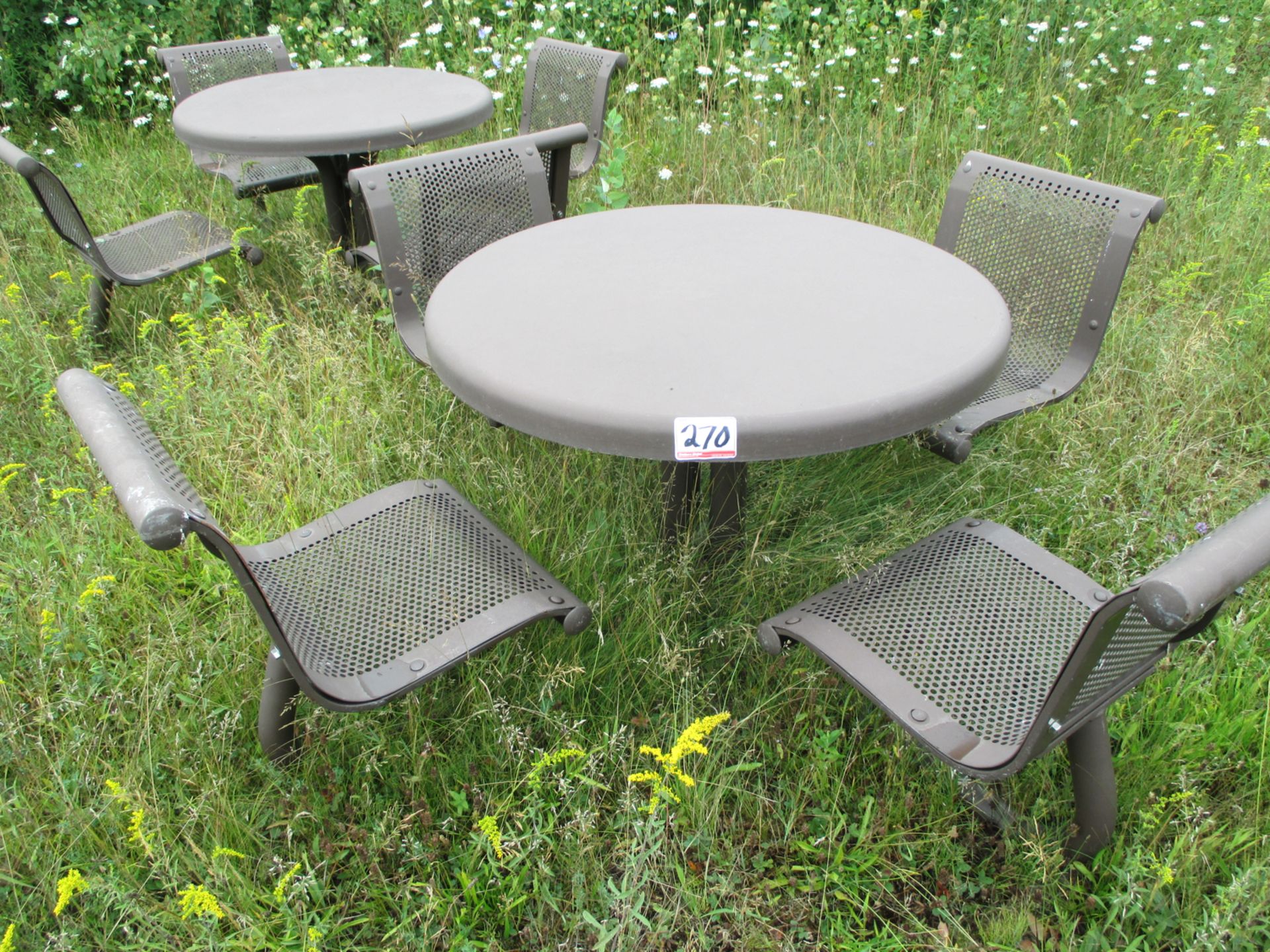 BROWN STEEL CAFETERIA TABLES