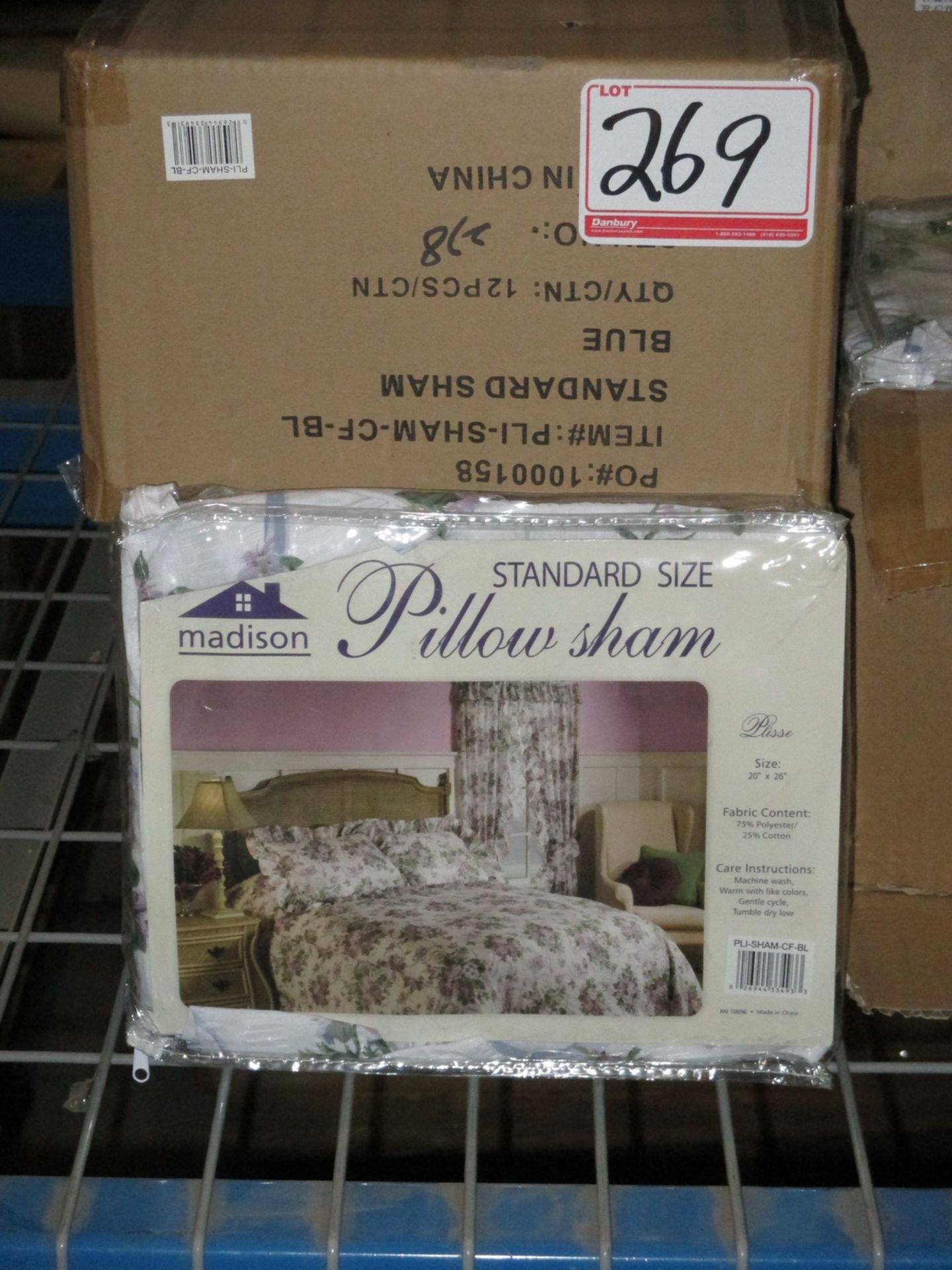 PIECES - MADISON STANDARD SIZE BLUE / ROSE PILLOW SHAMS (12 PCS/BOX - 8 BOXES)