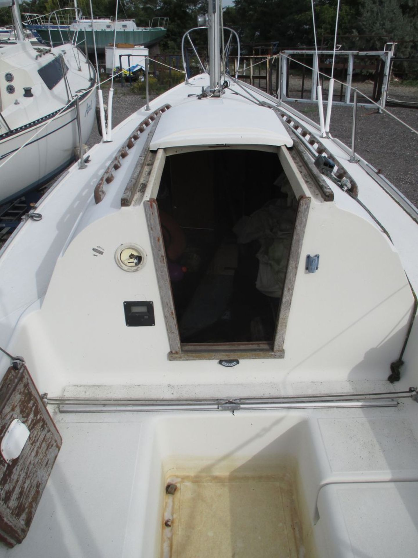 TANZER 26.4'L / 8.8' BEAM SAILBOAT W/ HONDA 100 4-STROKE OUTBOARD MOTOR C/W CARRIAGE & SAIL, REG# - Bild 3 aus 5