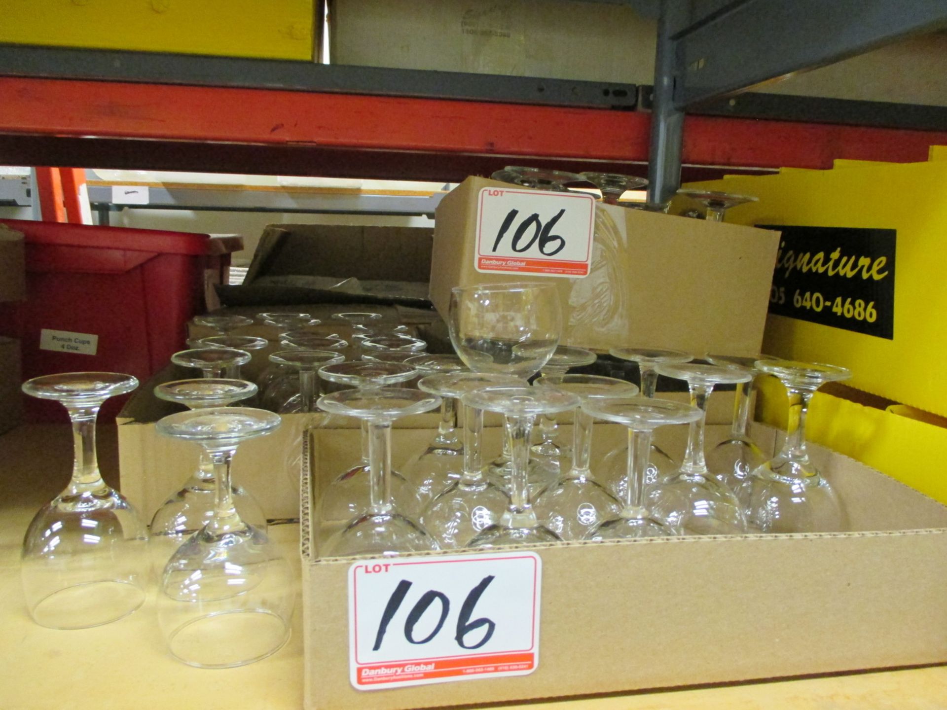 GENERAL ASSTD WINE GLASSES (IN 3 CARDBOARD BOXES)
