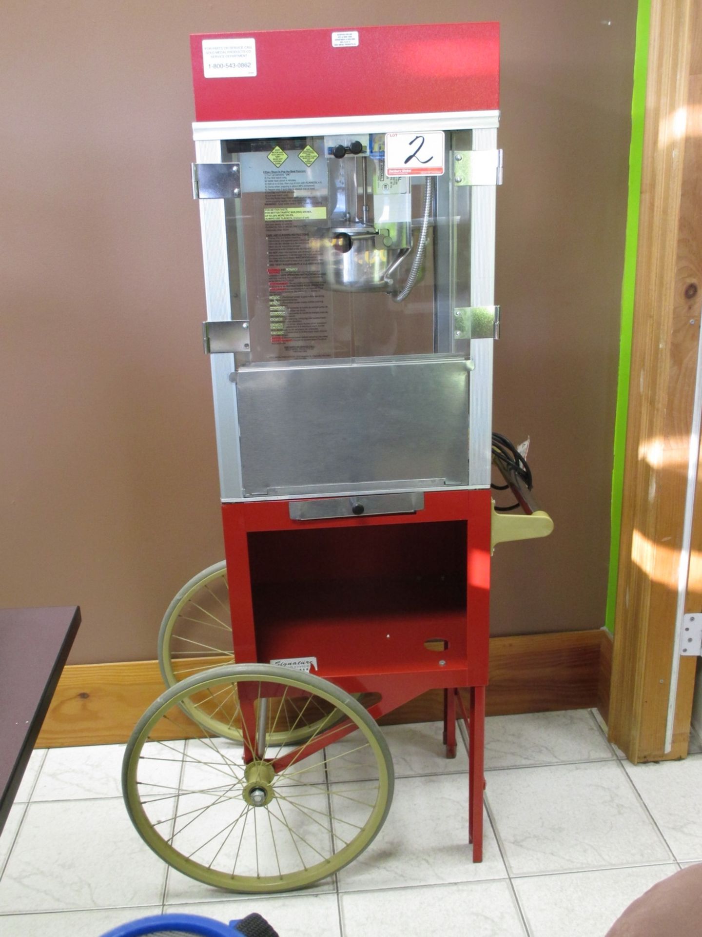 GOLD MEDAL 18" POPCORN MACHINE & CART - Image 2 of 2