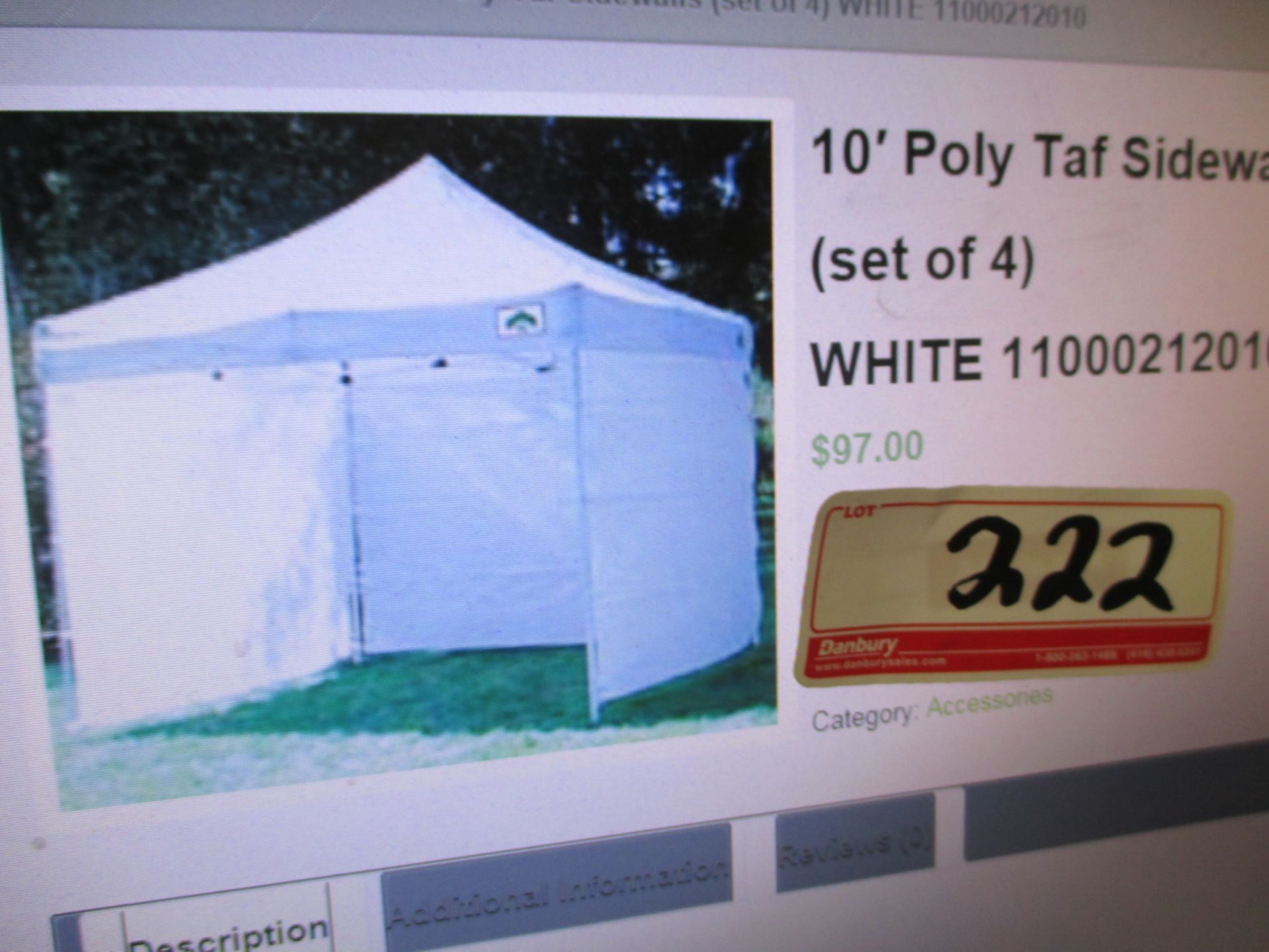 STANDARD 10' X10' X 7' STEEL FRAME POP UP TENT W/ 4 WALLS