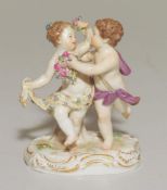 Königl. Meissen (Unterglasurblaue Marke 1850-1924 (Knaufzeit) 1. Wahl): Figurengruppe "Tanzenden