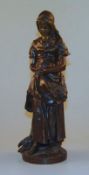 Peynot, Emile (Villeneuve-sur-Yonne, 1850 - Paris, 1932): Betende Bäuerin "Das Gebet" Bronze mit