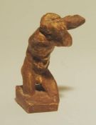 fig. Bronzeplastik "geblendet" Bronze mit grau-bräunlicher Patina,vollplastisches Kniestück eines