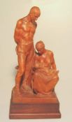 Müller, Heinz (1872 Münster - 1937 Düsseldorf): "Familie"Skulptur,Linde ,Unikat Lindenholz
