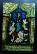 Bleiverglasung/Hinterglasmalerei,heraldisches Motiv,wohl 17.Jhd. transparentes, in Blei gefasstes