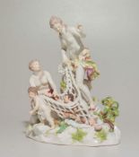 Königl. Meissen (Unterglasurblaue Marke (frühe Knaufzeit) 1850-1900): "Tritonenfang" Modell von