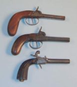 3 Taschenpistolen Frankreich 19 Jh. Terzerol Frankreich, Taschenpistole mit Perkussionszündung und