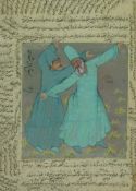 "Tanzende Derwische" persische Buchmalerei des 19.Jhd. Tempera auf Papier,fein ausgeführte