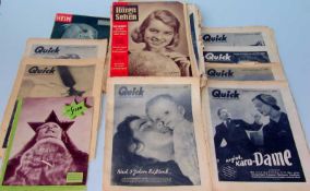 Konvolut hist. Zeitschriften, "Quick", um 1950 ca. 12 Zeitschriften, nicht koll., alter Zustand,
