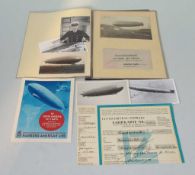 Sammlung Graf Zeppelin Orig. Dokumente und Photos 12-teilig 2 Originalphotos und 4 hist.