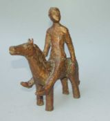 Stuwe, Edith (Nottuln 1931 - 1986 Beckum): Reiter auf einerm Pferd "Kleiner Reiter" Bronze mit