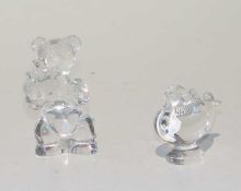 Baccarat, Christalleries de (Paris): 2 Tierfiguren transparentes Kristallglas, vollplastische