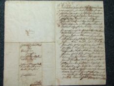 Historischer Pachtvertrag von 1788, Siegel des Heinr.v.Birbra handgeschriebener Vertrag über eine