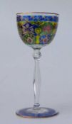 Theresienthal, Kristallglasmanufaktur: Weinglas mit floralem Dekor farbloses Kristallglas,