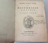 Gerhard Johannes Vossius De historicis Latinis Libri III 1627 Libri Tres, Lugundi Batavorum apud
