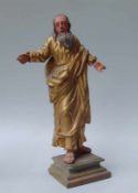 Stehende Apostelfigur vergoldetes, gefasstes und geschnitzes Lindenholz, gute orig. Fassung mit