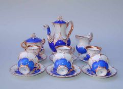 Königl. Meissen (Unterglasurblaue Marke ( Knaufzeit) 1850-1914): Kaffeeservice B Form in hellblau