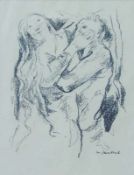 Jaeckel, Willy (1888 Breslau - 1944 Berlin): Paar in kämpfender Pose Lithographie auf Papier,