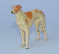 Großer Barsoi Hund - Wiener Bronze Bronze kaltbemalt , min. Bereibungen 10x14cm