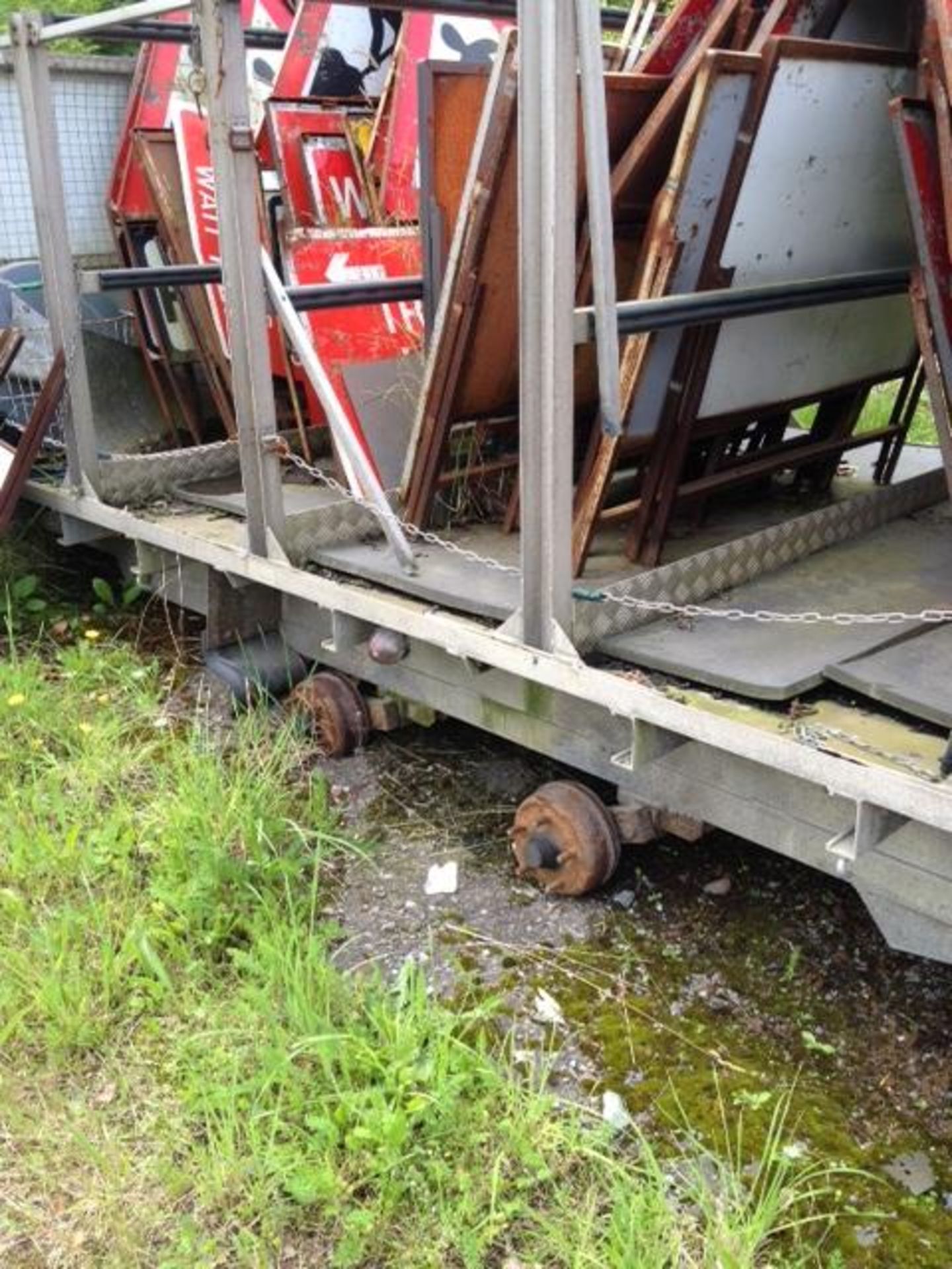 Wigan Trailer Company WTC aluminium framed twin axle road sign management trailer complete with - Image 2 of 3