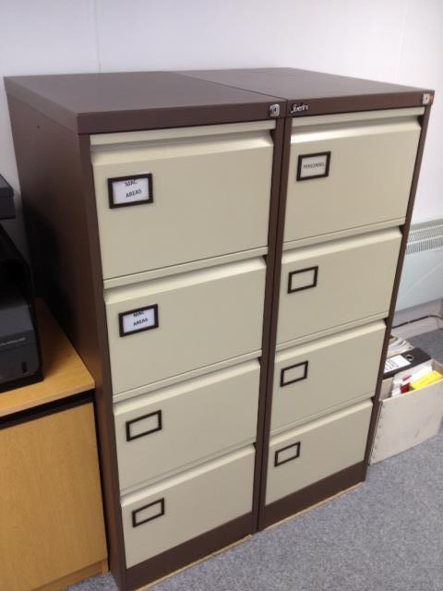 Silverline metal four drawer filing cabinet (no key)