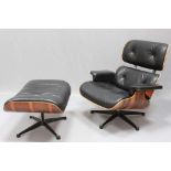 Eames, Charles & Ray "Sessel Nr. 670" und "Ottomane Nr. 671". Geformtes Schichtholz,