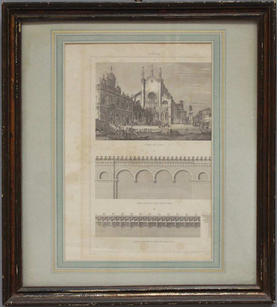 Alte Berliner Leiste (19. Jh.). Altersspuren, Vergoldung fehlt. Falzmaß ca. 50,5x 45,3 cm,