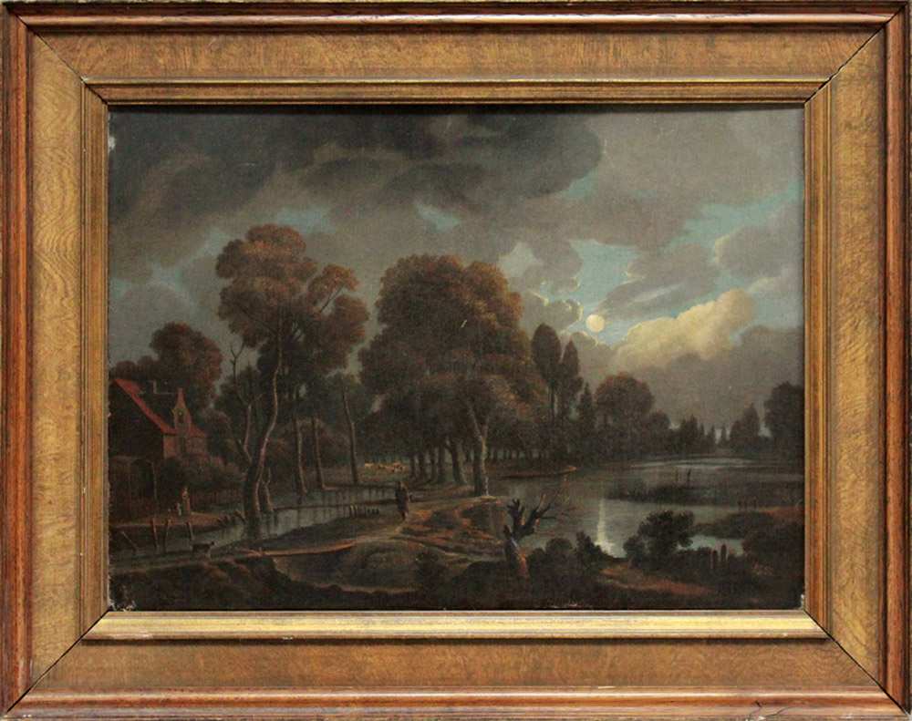 Neer, Aert van der (1603/1604 Gorinchem - Amsterdam 1677) Art des Landschaft im Mondschein. Öl/